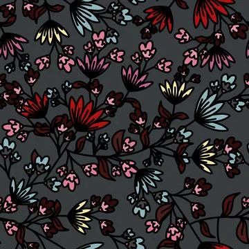Floral seamless pattern ,flower branches seamless pattern , vector 스톡 일러스트