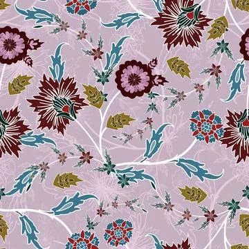 Floral seamless pattern ,flower branches seamless pattern , vector Stock Illustration