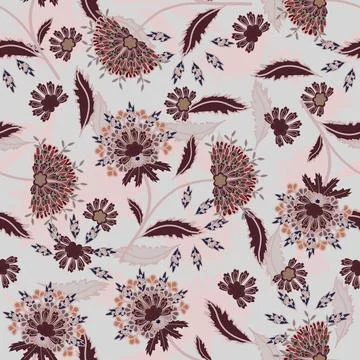 Floral seamless pattern ,flower branches seamless pattern , vector Stock Illustration