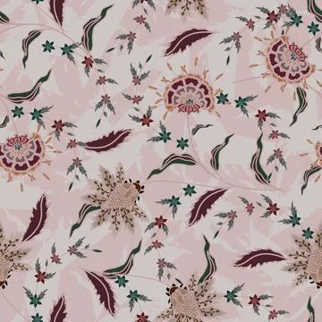 Floral seamless pattern ,flower branches seamless pattern , vector 스톡 일러스트