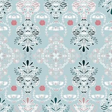 Floral seamless pattern ,flower branches seamless pattern , vector Stock Illustration