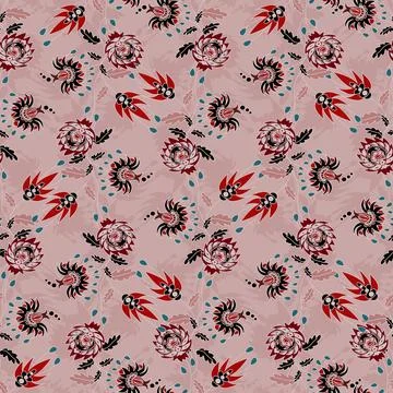 Floral seamless pattern ,flower branches seamless pattern , vector 스톡 일러스트