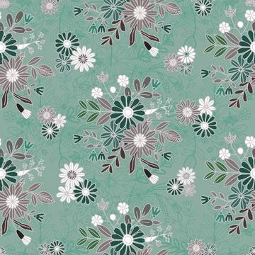 Floral seamless pattern ,flower branches seamless pattern , vector 스톡 일러스트