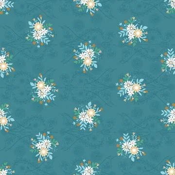 Floral seamless pattern ,flower branches seamless pattern , vector Stock Illustration