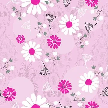 Floral seamless pattern ,flower branches seamless pattern , vector Stock Illustration