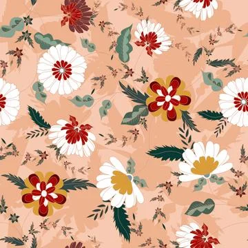 Floral seamless pattern ,flower branches seamless pattern , vector Stock Illustration