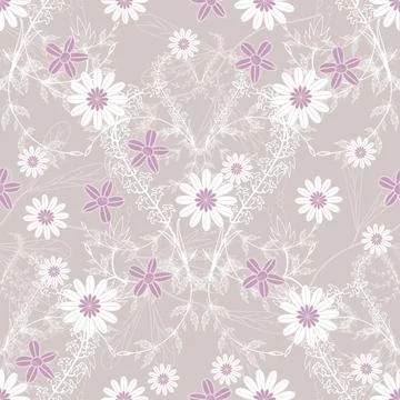 Floral seamless pattern ,flower branches seamless pattern , vector 스톡 일러스트