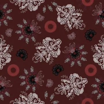 Floral seamless pattern ,flower branches seamless pattern , vector Stock Illustration