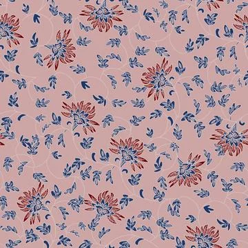 Floral seamless pattern ,flower branches seamless pattern , vector 스톡 일러스트