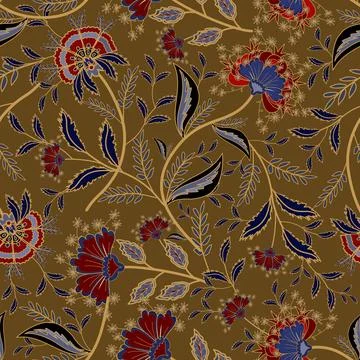 Floral seamless pattern ,flower branches seamless pattern , vector 스톡 일러스트