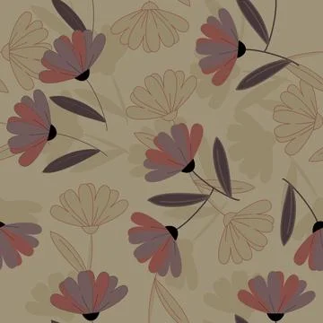 Floral seamless pattern ,flower branches seamless pattern , vector 스톡 일러스트