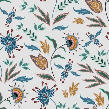 Floral seamless pattern ,flower branches seamless pattern , vector Stock Illustration