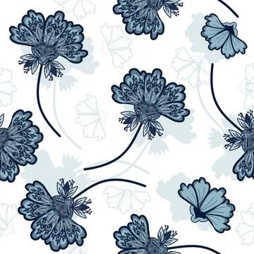 Floral seamless pattern ,flower branches seamless pattern , vector Stock Illustration