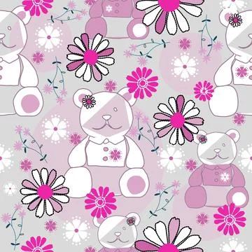 Floral seamless pattern ,flower branches seamless pattern , vector Stock Illustration