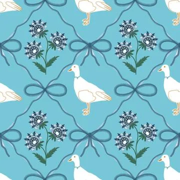 Floral seamless pattern ,flower branches seamless pattern , vector Stock Illustration