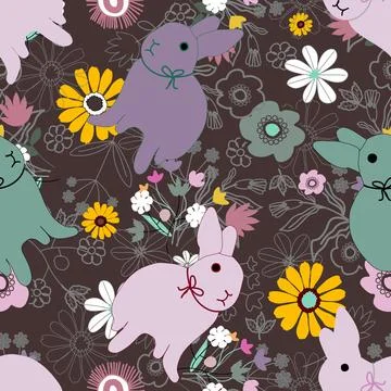 Floral seamless pattern ,flower branches seamless pattern , vector 스톡 일러스트
