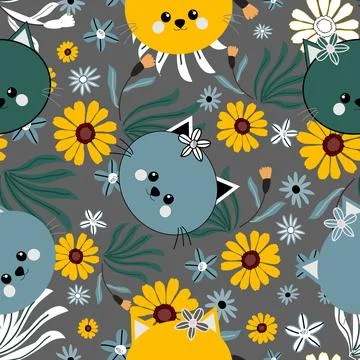 Floral seamless pattern ,flower branches seamless pattern , vector Stock Illustration