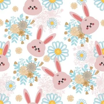 Floral seamless pattern ,flower branches seamless pattern , vector Stock Illustration