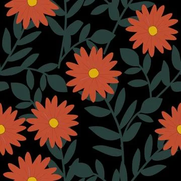 Floral seamless pattern ,flower branches seamless pattern , vector Stock Illustration
