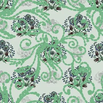Floral seamless pattern ,flower branches seamless pattern , vector 스톡 일러스트