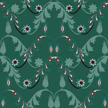 Floral seamless pattern ,flower branches seamless pattern , vector Stock Illustration