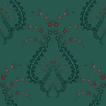 Floral seamless pattern ,flower branches seamless pattern , vector 스톡 일러스트