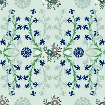 Floral seamless pattern ,flower branches seamless pattern , vector 스톡 일러스트