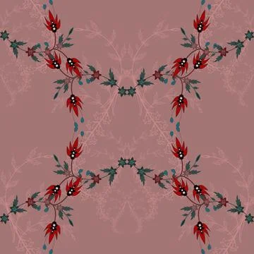 Floral seamless pattern ,flower branches seamless pattern , vector 스톡 일러스트