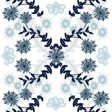 Floral seamless pattern ,flower branches seamless pattern , vector Stock Illustration
