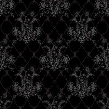 Floral seamless pattern ,flower branches seamless pattern , vector Stock Illustration