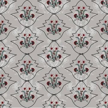 Floral seamless pattern ,flower branches seamless pattern , vector 스톡 일러스트