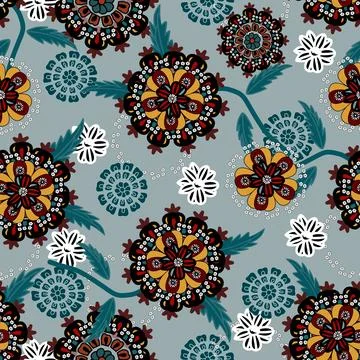 Floral seamless pattern ,flower branches seamless pattern 库存插图