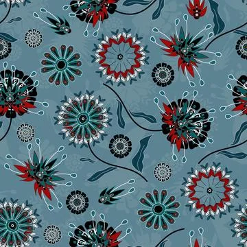 Floral seamless pattern ,flower branches seamless pattern 库存插图