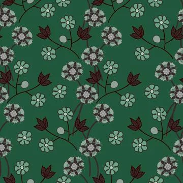 Floral seamless pattern ,flower branches seamless pattern 库存插图