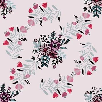Floral seamless pattern ,flower branches seamless pattern Stockillustratie