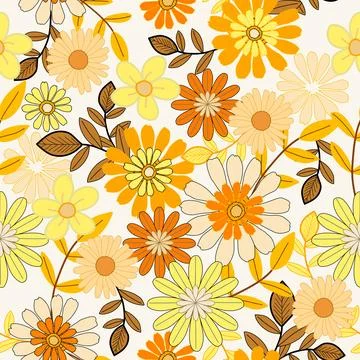 Floral seamless pattern ,flower branches seamless pattern Stockillustratie