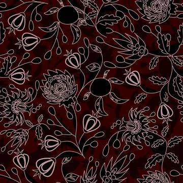 Floral seamless pattern ,flower branches seamless pattern , vector イラスト素材