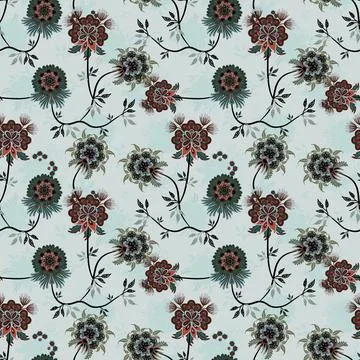 Floral seamless pattern ,flower branches seamless pattern , vector Illustrazione stock