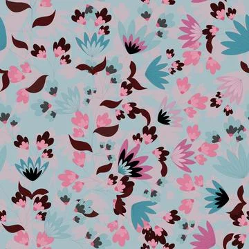 Floral seamless pattern ,flower branches seamless pattern , vector Stockillustratie