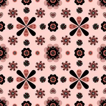 Floral seamless pattern ,flower branches seamless pattern , vector Illustrazione stock