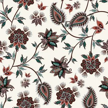 Floral seamless pattern ,flower branches seamless pattern , vector Illustrazione stock