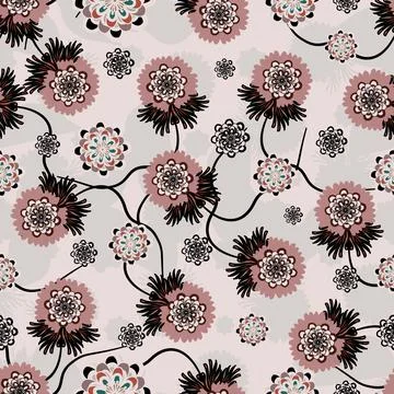 Floral seamless pattern ,flower branches seamless pattern , vector Illustrazione stock