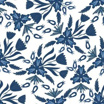 Floral seamless pattern ,flower branches seamless pattern , vector Illustrazione stock