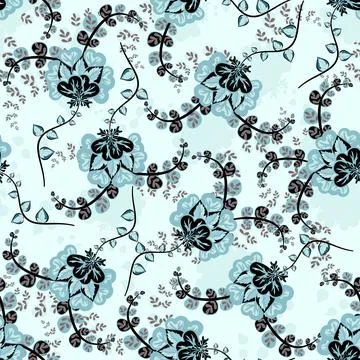 Floral seamless pattern ,flower branches seamless pattern , vector Stockillustratie
