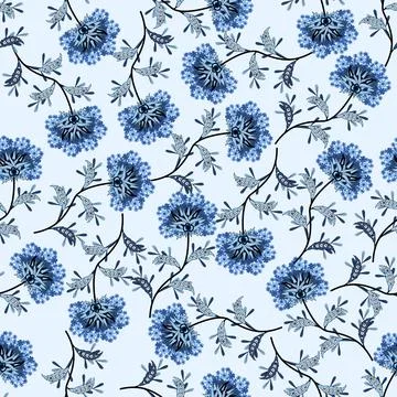 Floral seamless pattern ,flower branches seamless pattern , vector イラスト素材