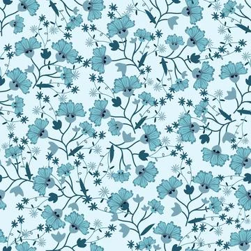 Floral seamless pattern ,flower branches seamless pattern , vector Illustrazione stock