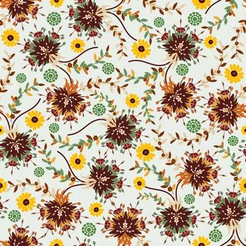 Floral seamless pattern ,flower branches seamless pattern , vector Stockillustratie