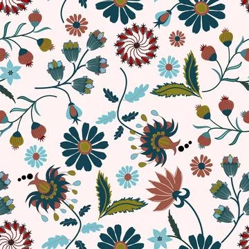 Floral seamless pattern ,flower branches seamless pattern , vector Stockillustratie
