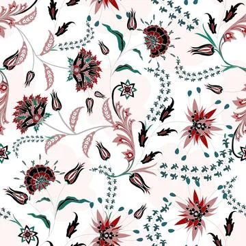 Floral seamless pattern ,flower branches seamless pattern , Stockillustratie