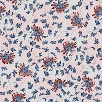 Floral seamless pattern ,flower branches seamless pattern , Stock Illustration